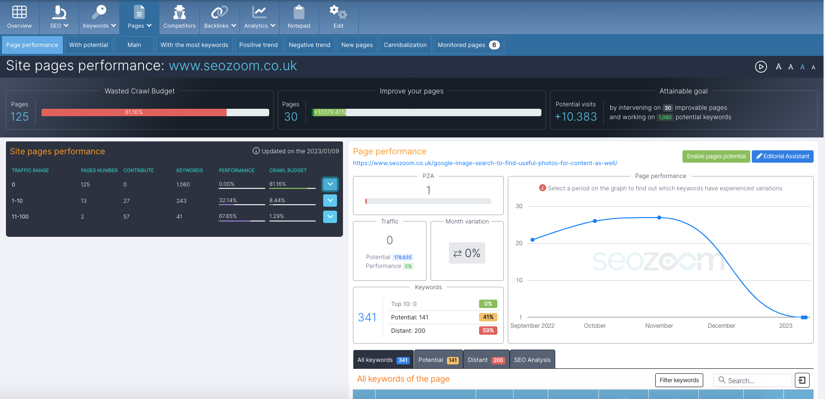 Project Page analysis