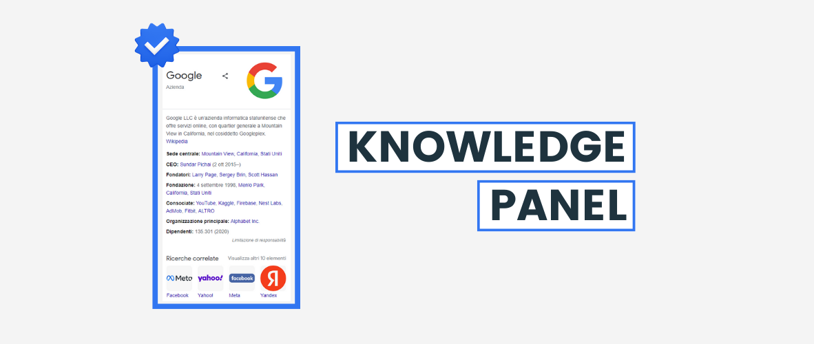 Guida al Google Knowledge panel, scheda informativa sulle entità